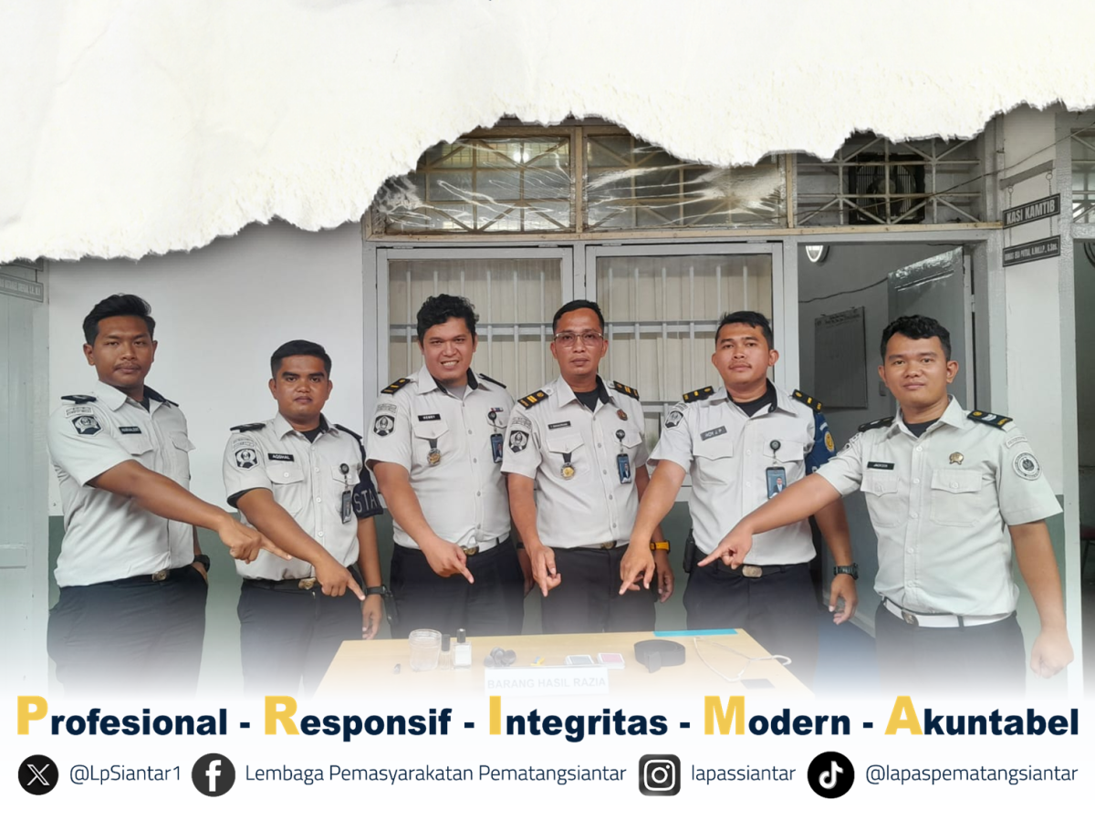 Razia Blok Hunian, Lapas Siantar Perkuat Pengawasan dan Keamanan